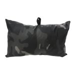fabric pillow with grey and black camo print