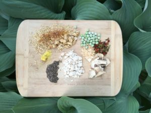 ingredients on wooden cutting board 