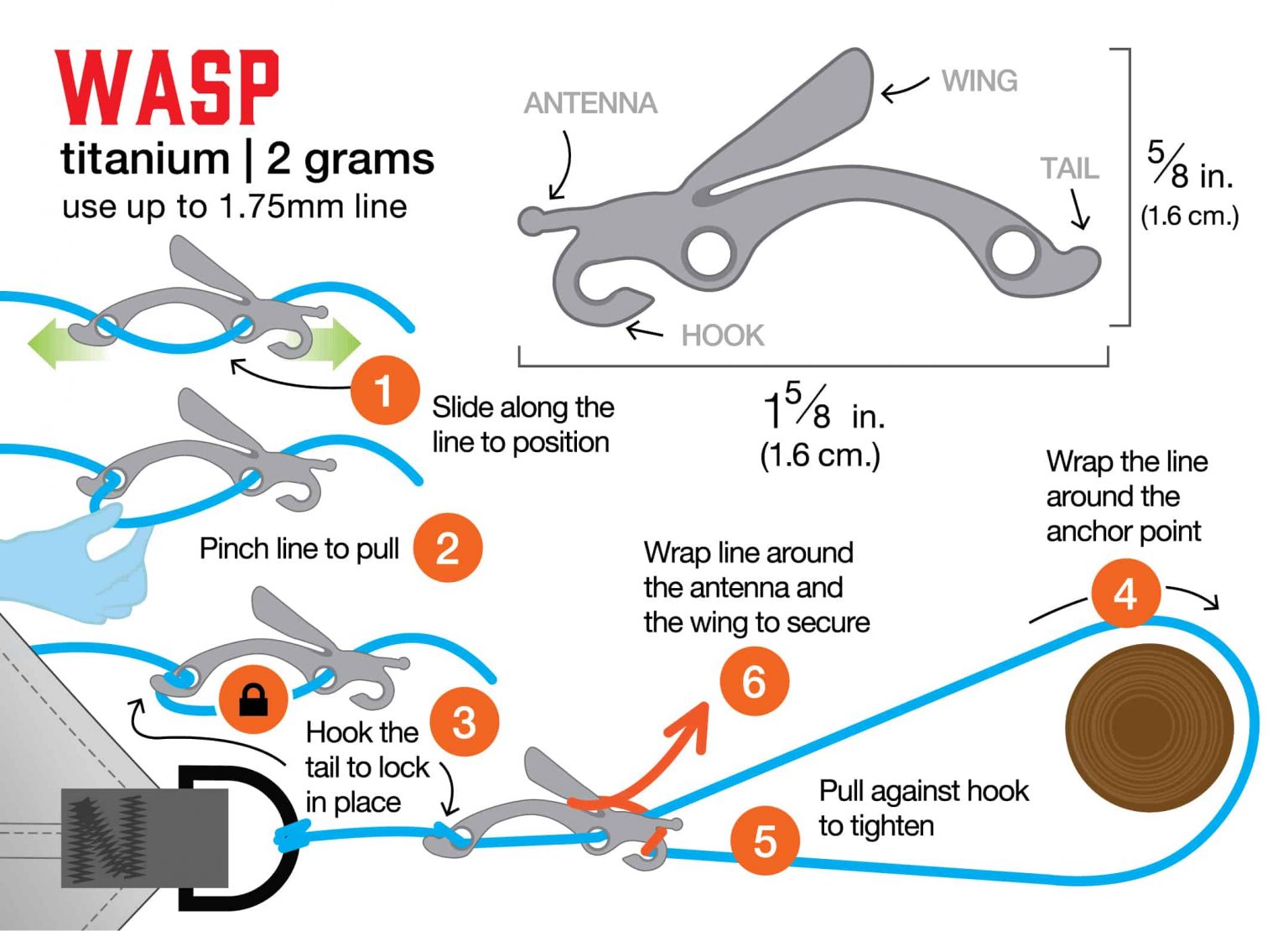 Wasp (Single) Hammock Ridgeline Connector Dutchware