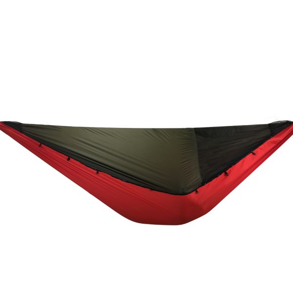 Red and Black Chameleon Symmetrical Top Cover with Optional Moonlight To Close Hammock