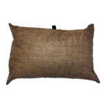 fabric pillow with brown sack print