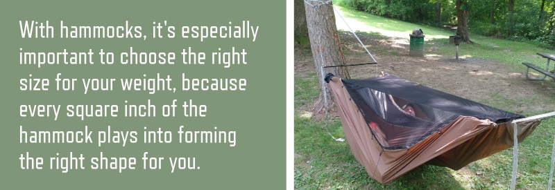 a custom made hammock for someone's specific height and weight