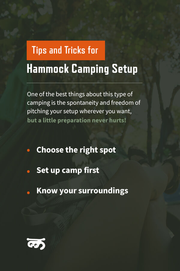 3 tips for your hammock camping set up