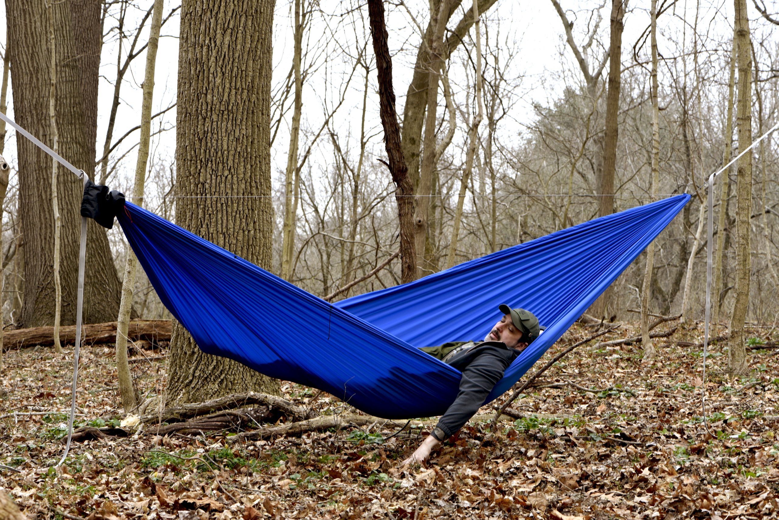 Dutch laying in the 12 foot hammock