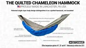 A Superior Hammock that is quilted for 0,20, or 40 degrees